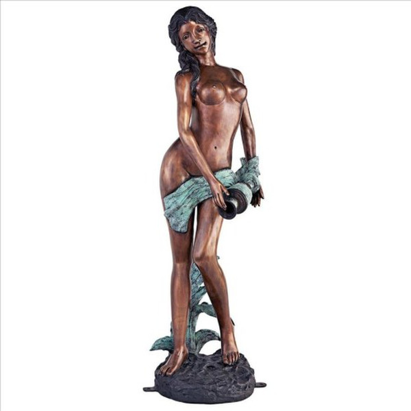 Dione the Divine Water Goddess Piped Cast Bronze Garden Statue Nude